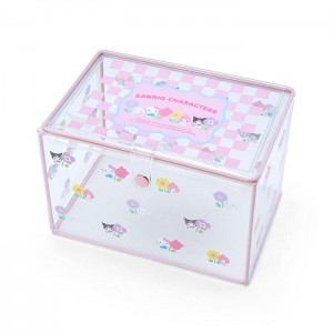 Pink Hello Kitty Sanrio Characters Clear Storage Case (Pastel Check Series) | CA_HK57505