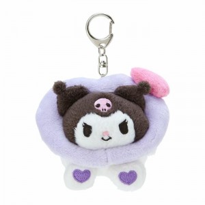 Purple Hello Kitty Kuromi Plush Mascot Keychain (Big Heart Series) | CA_HK80358