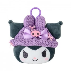 Purple / Black Hello Kitty Kuromi Cozy Cap Mascot Clip Pouch | CA_HK90162