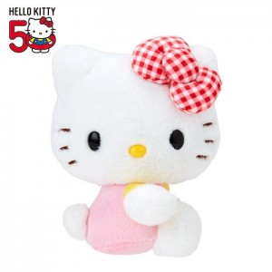 Red Hello Kitty Hello Kitty 50th Anniv. Plush Mascot (Red Gingham Bow) | CA_HK31408