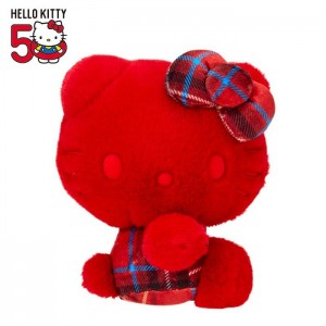 Red Hello Kitty Hello Kitty 50th Anniv. Plush Mascot (Red Tartan) | CA_HK59925