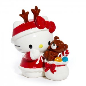 Red Hello Kitty Hello Kitty Ceramic Holiday Teddy Bear Figurine | CA_HK13152