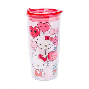 Red Hello Kitty Hello Kitty Love Balloons Double Wall Tumbler | CA_HK33949