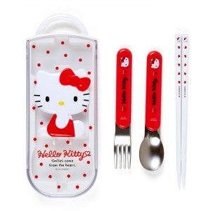 Red Hello Kitty Hello Kitty Smiles Utensil Set Trio | CA_HK47246