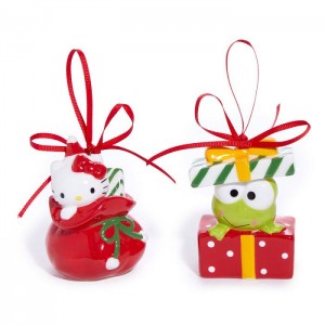 Red Hello Kitty Hello Kitty and Keroppi 2-pc Holiday Ceramic Ornament Set (Red) | CA_HK94376