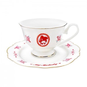 Red Hello Kitty My Melody Tea Cup and Saucer Set (Classic Corduroy Series) | CA_HK97172