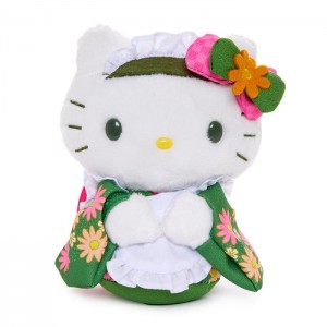 Red / Green Hello Kitty Hello Kitty 6" Bean Doll Plush (Matcha Sweets Series) | CA_HK70318