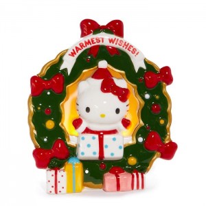 Red / Green Hello Kitty Hello Kitty Holiday Wreath Ceramic Tealight Holder | CA_HK53983