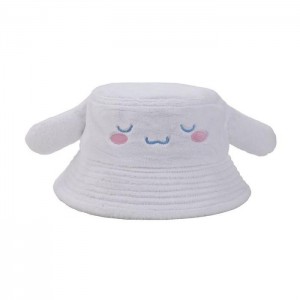 White Hello Kitty Cinnamoroll Cozy Ears Bucket Hat | CA_HK16613