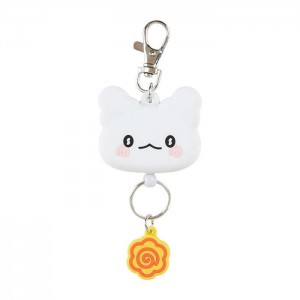 White Hello Kitty Hanamaruobake Bestie Face Badge Reel | CA_HK42282