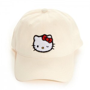 White Hello Kitty Hello Kitty Chenille Patch Cap | CA_HK87375