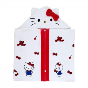 White Hello Kitty Hello Kitty Cherry Kids Hooded Towel | CA_HK58347