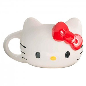 White Hello Kitty Hello Kitty Face Sculpted Mug (Red) | CA_HK87306