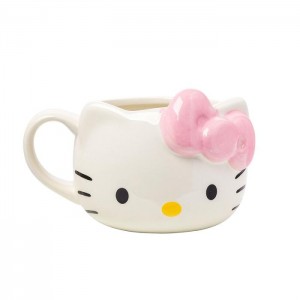 White Hello Kitty Hello Kitty Face Sculpted Mug (Pink) | CA_HK21601