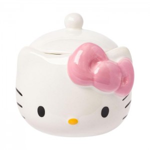 White Hello Kitty Hello Kitty Pink Bow Ceramic Storage Jar | CA_HK95535