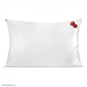 White Hello Kitty Hello Kitty x Kitsch Bow Pillowcase (Solid Ivory) | CA_HK39224