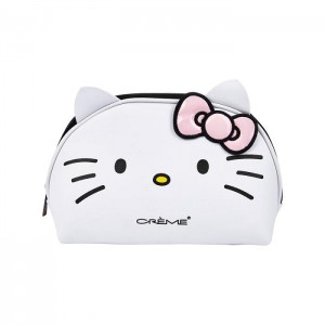 White Hello Kitty Hello Kitty x The Crème Shop Dome Makeup Travel Pouch (Pink) | CA_HK84004