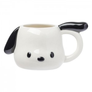 White Hello Kitty Pochacco Face Ceramic Sculpted Mug | CA_HK94825