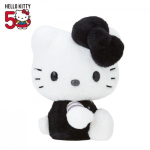 White / Black Hello Kitty Hello Kitty 50th Anniv. Plush Mascot (Black Monochrome) | CA_HK37744