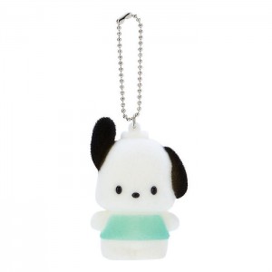 White / Green Hello Kitty Pochacco Flocked Keychain Mascot | CA_HK30869