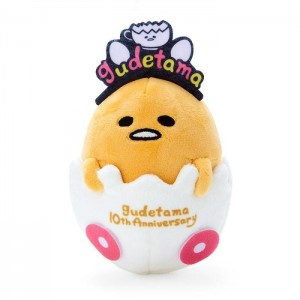 Yellow Hello Kitty Gudetama Plush Mascot Keychain (Gudetama Land Series) | CA_HK36943