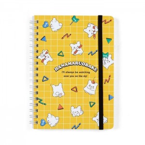 Yellow Hello Kitty Hanamaruobake Lined Notebook (Elastic Closure) | CA_HK77354