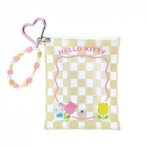 Yellow Hello Kitty Hello Kitty Clear Snap Mini Pouch (Pastel Check Series) | CA_HK53423