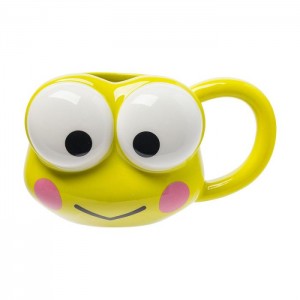 Yellow Hello Kitty Keroppi Face Sculpted Mug | CA_HK47199