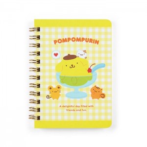 Yellow Hello Kitty Pompompurin Compact Ruled Notebook | CA_HK69580