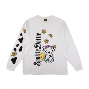 Yellow Hello Kitty Spottie Dottie x Dumbgood Distressed Long Sleeve | CA_HK43956