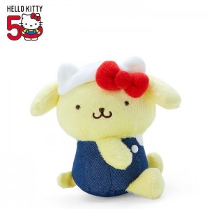 Yellow / Blue Hello Kitty Pompompurin Mascot Keychain Plush (Hello, Everyone! Series) | CA_HK52560