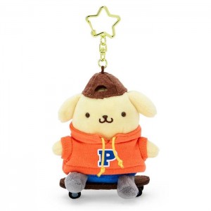 Yellow / Orange Hello Kitty Pompompurin Plush Mascot Keychain (Sk8r Squad Series) | CA_HK30874