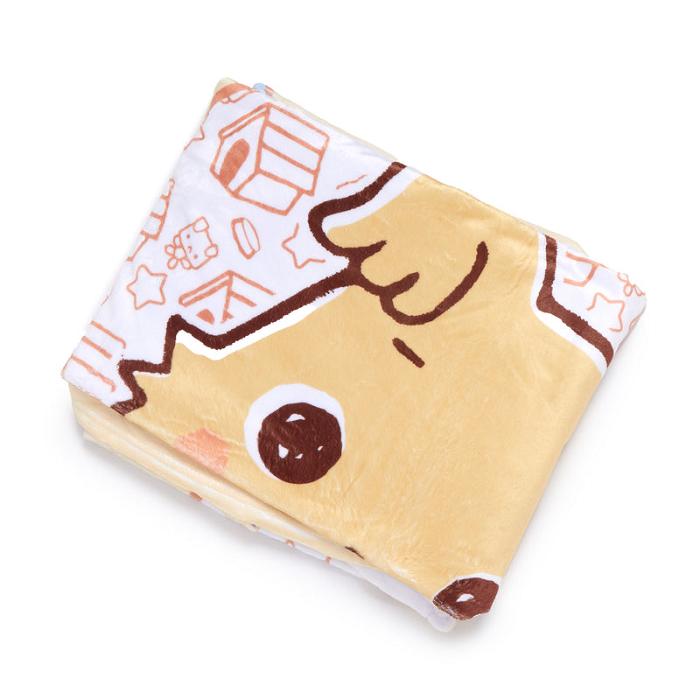 Beige Hello Kitty Chibimaru Cheerful Pup Throw Blanket | CA_HK74251