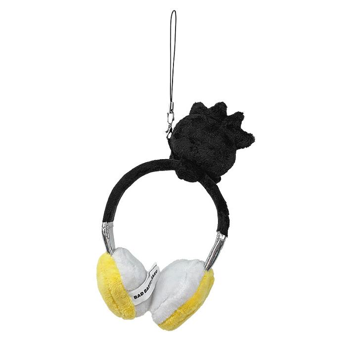 Black Hello Kitty Badtz-maru Plush Headphones Bag Charm | CA_HK38739