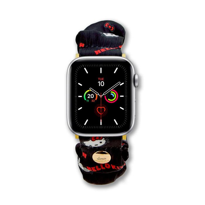 Black Hello Kitty Classic Hello Kitty x Sonix Scrunchie Apple Watch Band (Black) | CA_HK77391