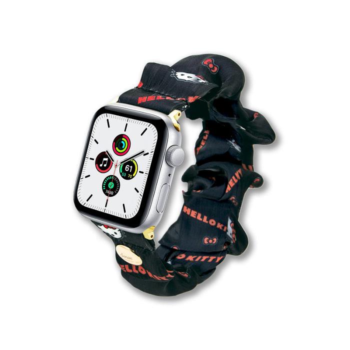 Black Hello Kitty Classic Hello Kitty x Sonix Scrunchie Apple Watch Band (Black) | CA_HK77391