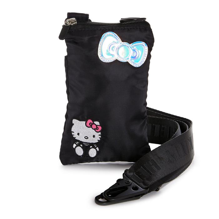 Black Hello Kitty Hello Kitty Crossbody Phone Bag (Feeling Chic Series) | CA_HK81468