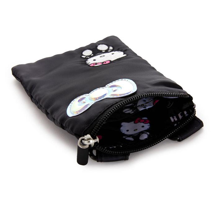 Black Hello Kitty Hello Kitty Crossbody Phone Bag (Feeling Chic Series) | CA_HK81468