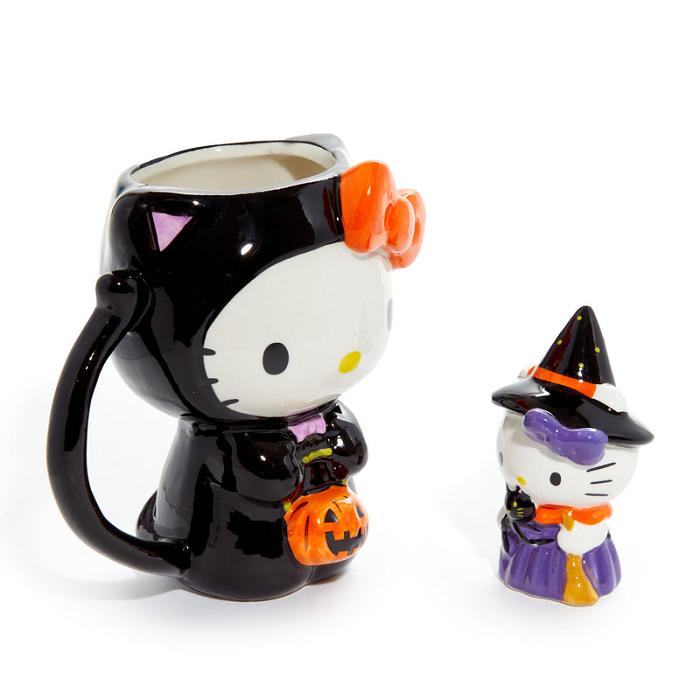 Black Hello Kitty Hello Kitty Halloween Costume Ceramic Mug and Figurine Gift Set | CA_HK83861