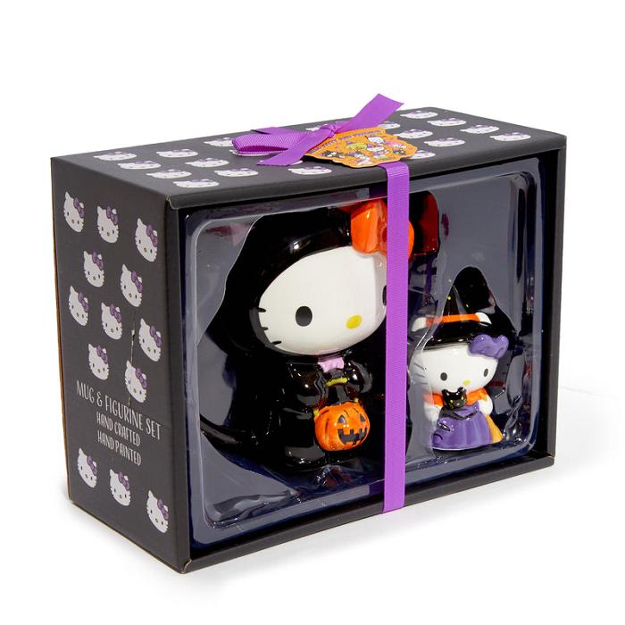 Black Hello Kitty Hello Kitty Halloween Costume Ceramic Mug and Figurine Gift Set | CA_HK83861