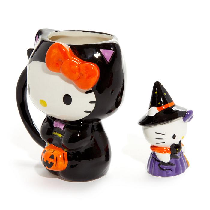 Black Hello Kitty Hello Kitty Halloween Costume Ceramic Mug and Figurine Gift Set | CA_HK83861