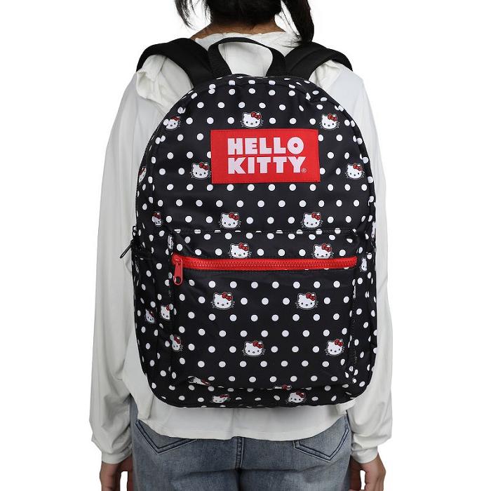 Black Hello Kitty Hello Kitty Polka Dot Classic Backpack | CA_HK47915