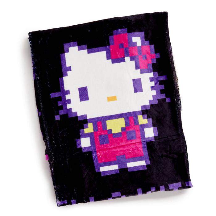 Black Hello Kitty Hello Kitty Throw Blanket (Retro Pixel Series) | CA_HK81485