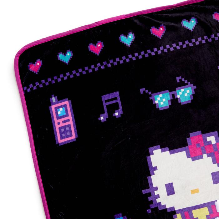 Black Hello Kitty Hello Kitty Throw Blanket (Retro Pixel Series) | CA_HK81485