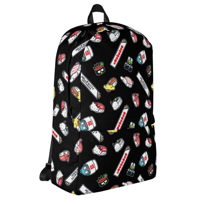 Black Hello Kitty Hello Kitty and Friends Sushi Time All-over Print | CA_HK79725