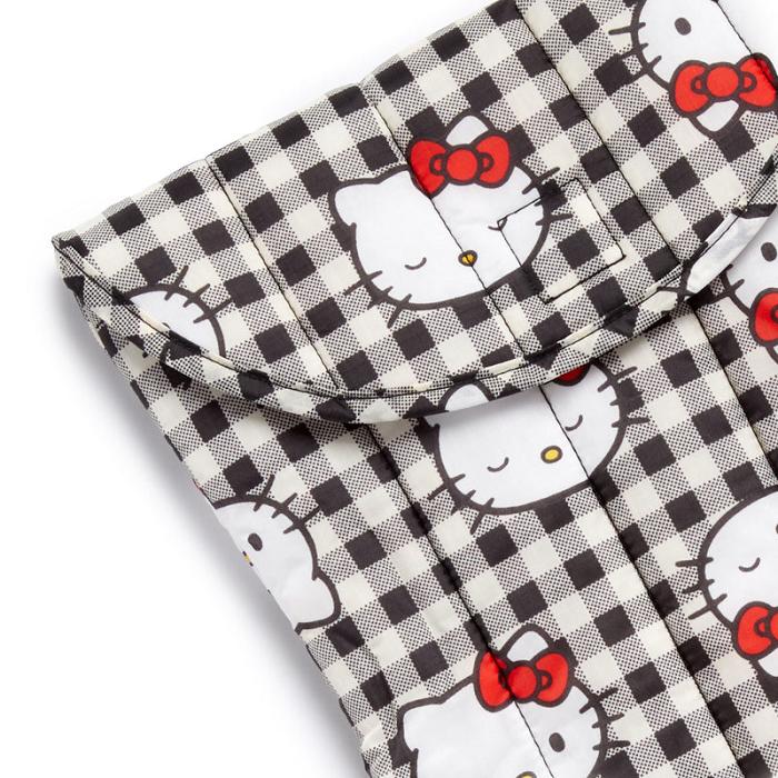 Black Hello Kitty Hello Kitty x Baggu 50th Anniversary Puffy Laptop Sleeve (Black Gingham) | CA_HK82830