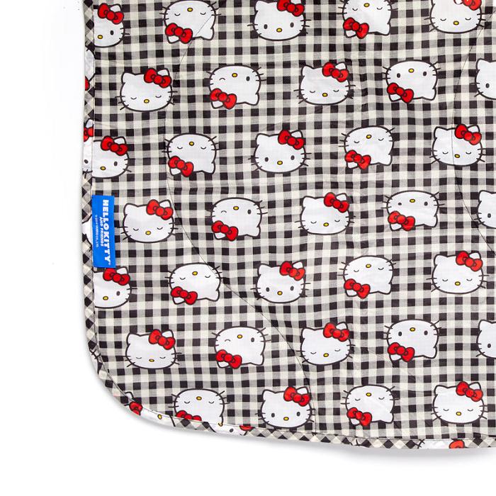 Black Hello Kitty Hello Kitty x Baggu 50th Anniversary Puffy Picnic Blanket (Black Gingham) | CA_HK63471