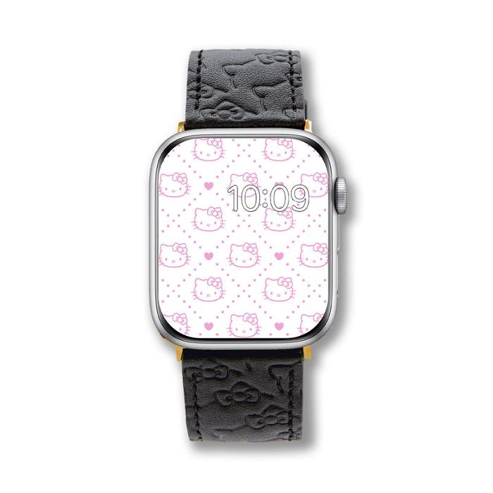 Black Hello Kitty Hello Kitty x Sonix Classic Black Leather Watch Band | CA_HK53259