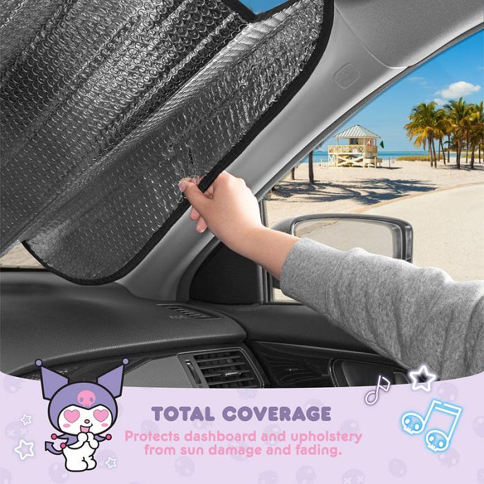 Black Hello Kitty Kuromi Car Sun Shade (Neon Party) | CA_HK92275