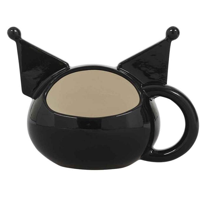 Black Hello Kitty Kuromi Face Sculpted Mug | CA_HK47573